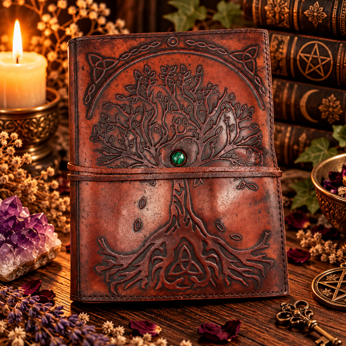 Diario in pelle con Albero della Vita