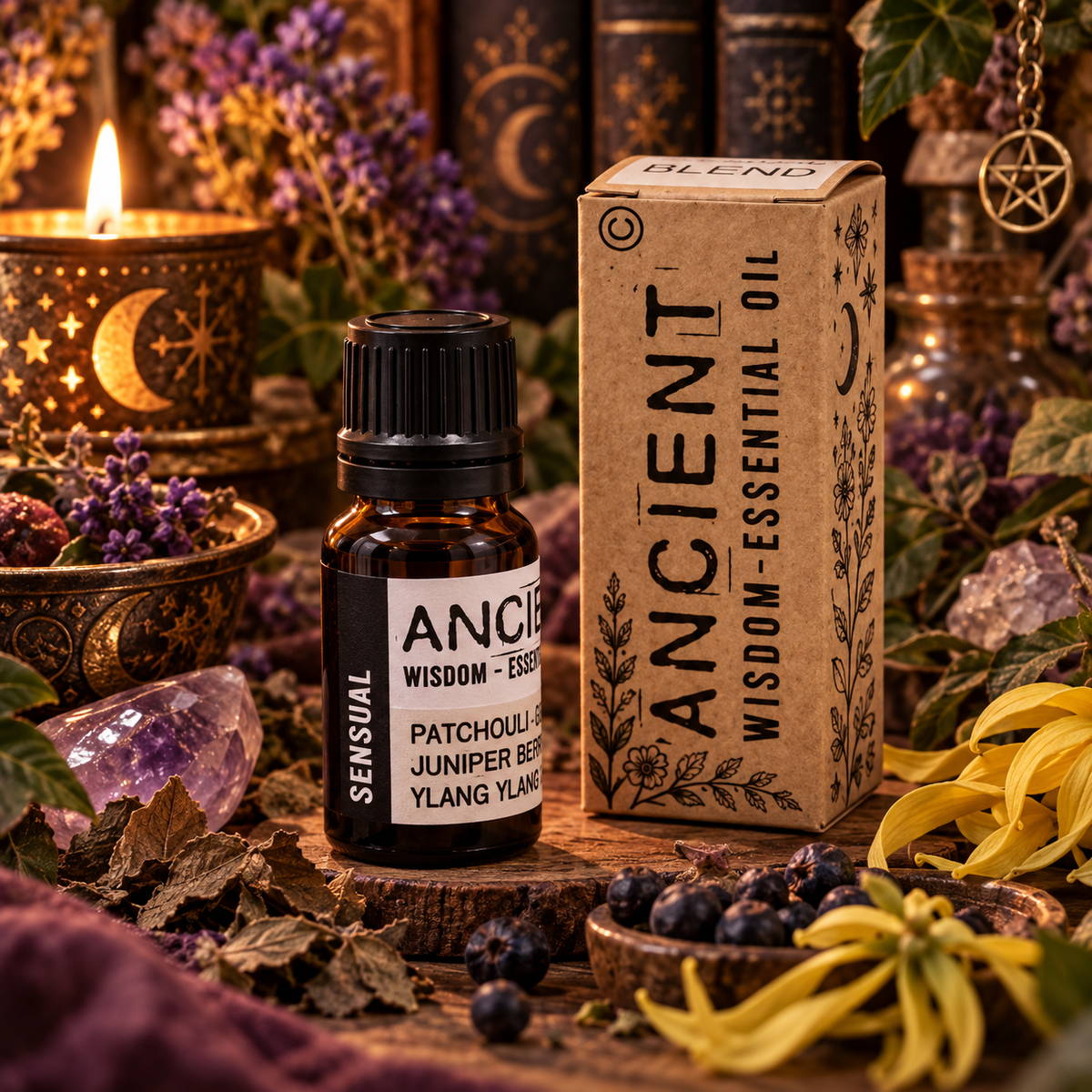 Miscela di Oli Essenziali Sensual – Patchouli, Ginepro e Ylang Ylang