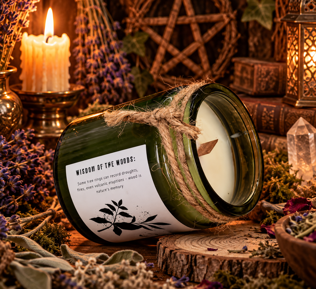 Candela di Soia con Stoppino in Legno – Salvia & Mintwood