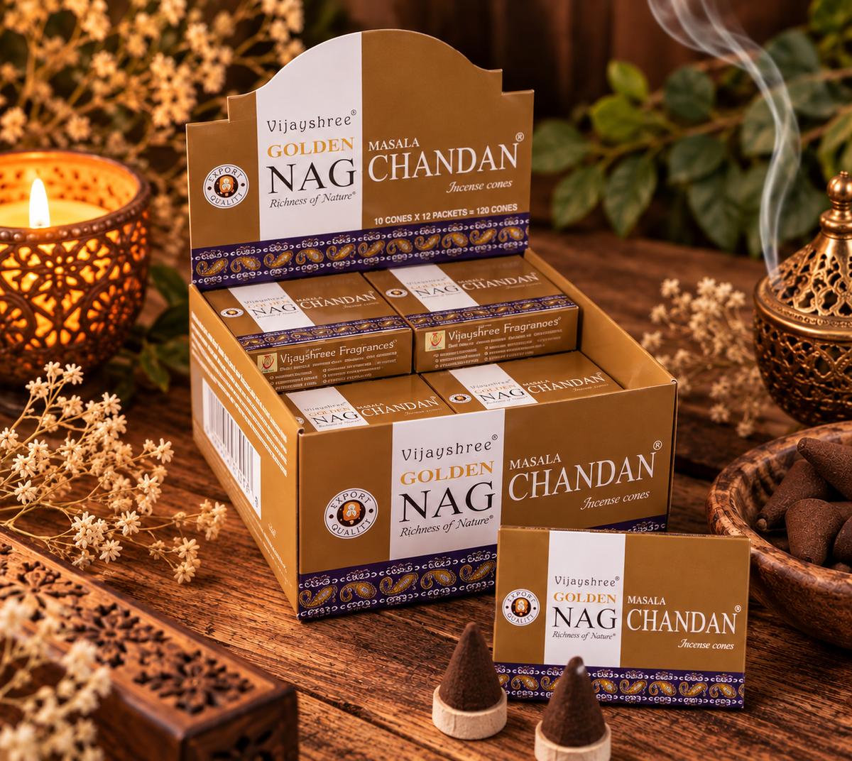 Incenso a cono Golden Nag - Nag Chanadan