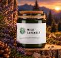 Candela di Soia con Stoppino in Legno – Lavanda Selvatica
