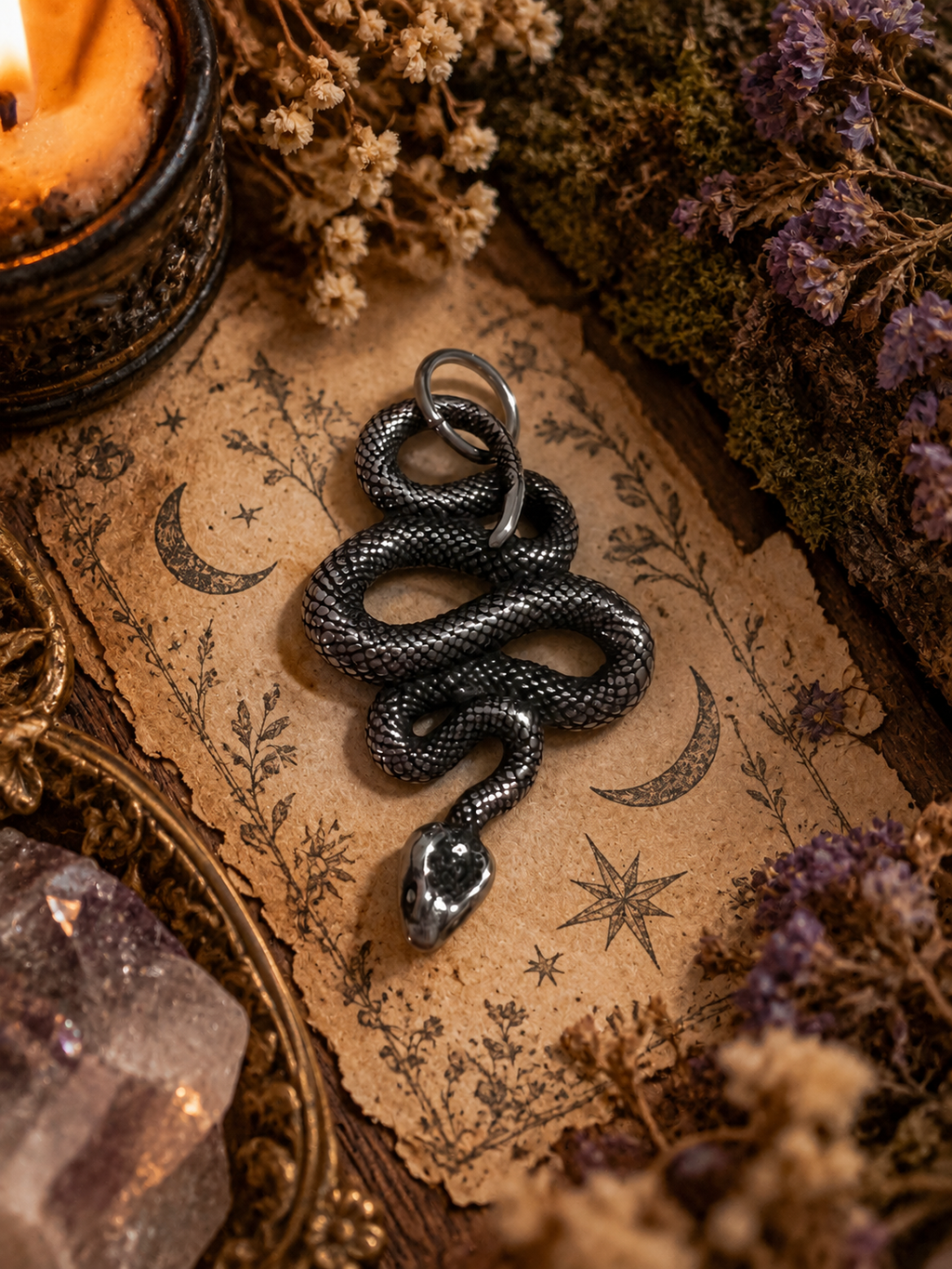 Ciondolo Serpente - acciaio inossidabile