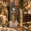 Stick di Palo Santo con Salvia Bianca Sagrada Madre, rivestito di erbe, accanto alla confezione.