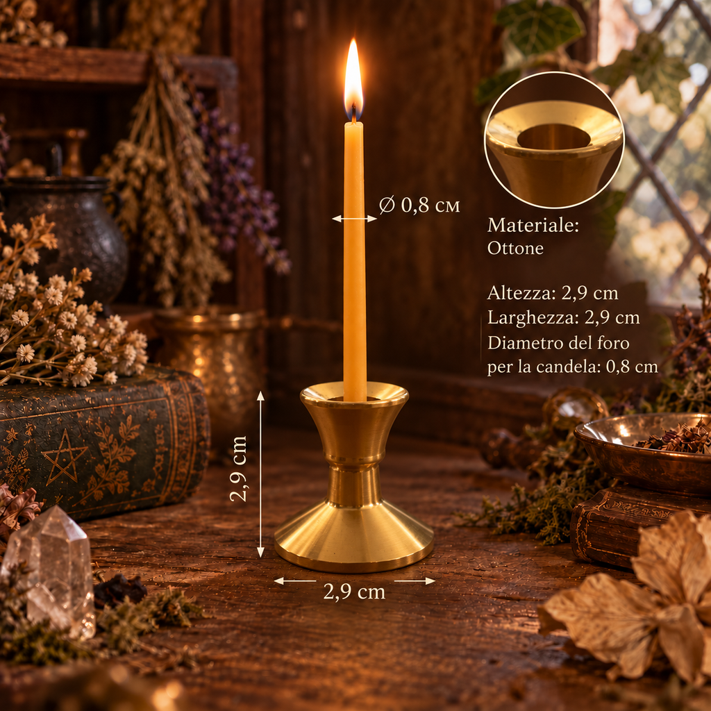 Portacandele in ottone ( per candele rituali sottili )