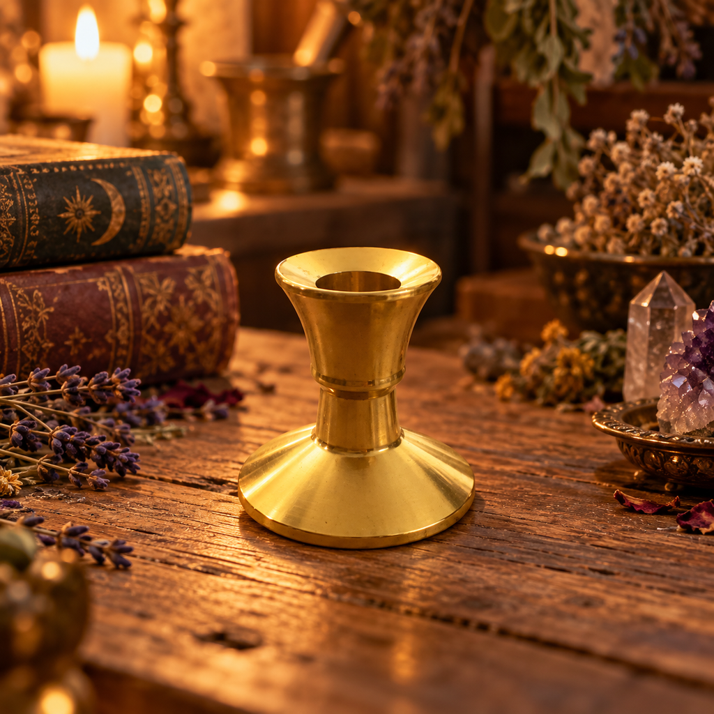 Portacandele in ottone ( per candele rituali sottili )