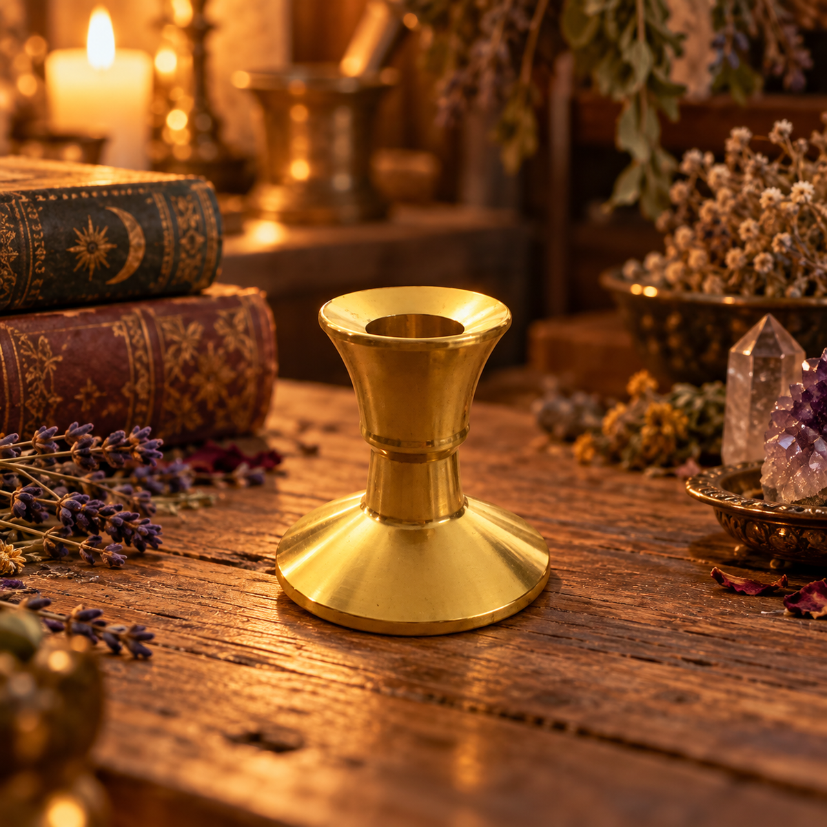 Portacandele in ottone ( per candele rituali sottili )