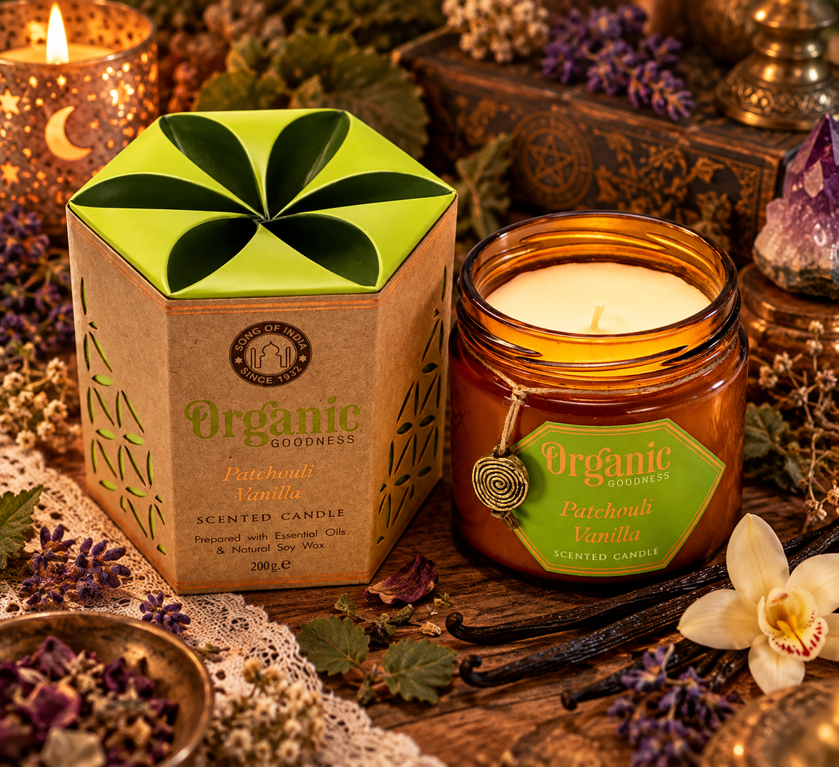Candela Profumata Organic Goodness - Patchouli e Vaniglia