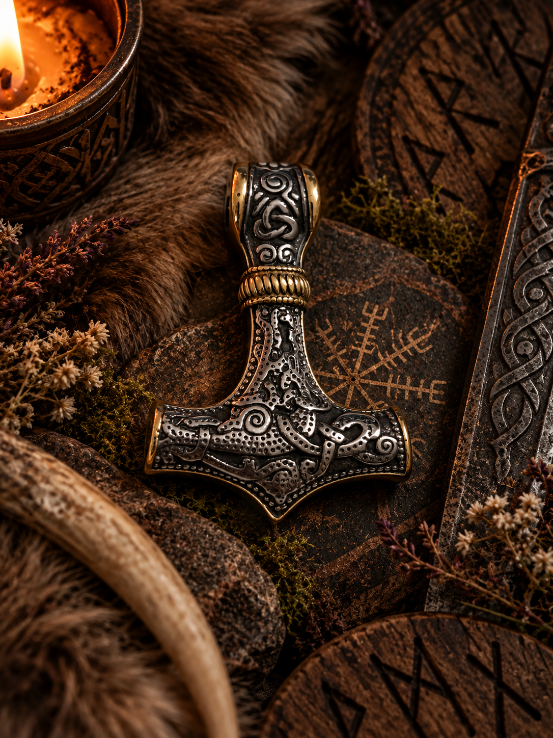 Ciondolo Mjolnir (Martello di Thor) - acciaio inossidabile