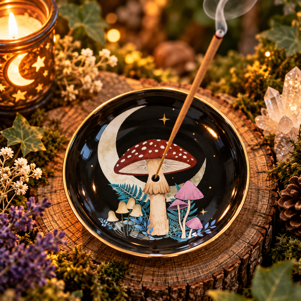 Piattino Portaincensi - Dark Mushroom