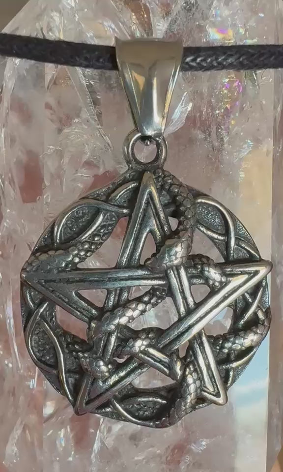 Pentacolo con Serpente - acciaio inossidabile